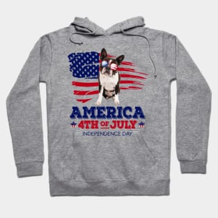 Boston Terrier Flag USA - America 4th Of July Independence Day Hoodie